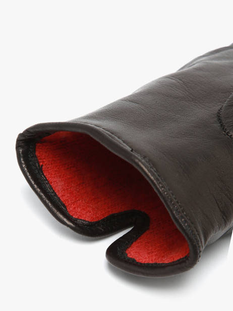 Dameshandschoenen Leder Met Wollen Voering Omega Zwart women gloves L ander zicht 1